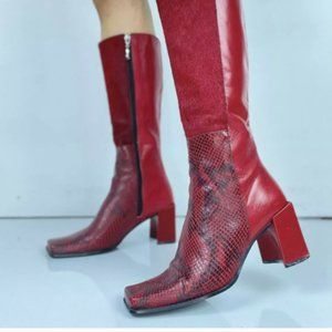 Enzo Angiolini Kiva Boot Snake Skin Mole Hair